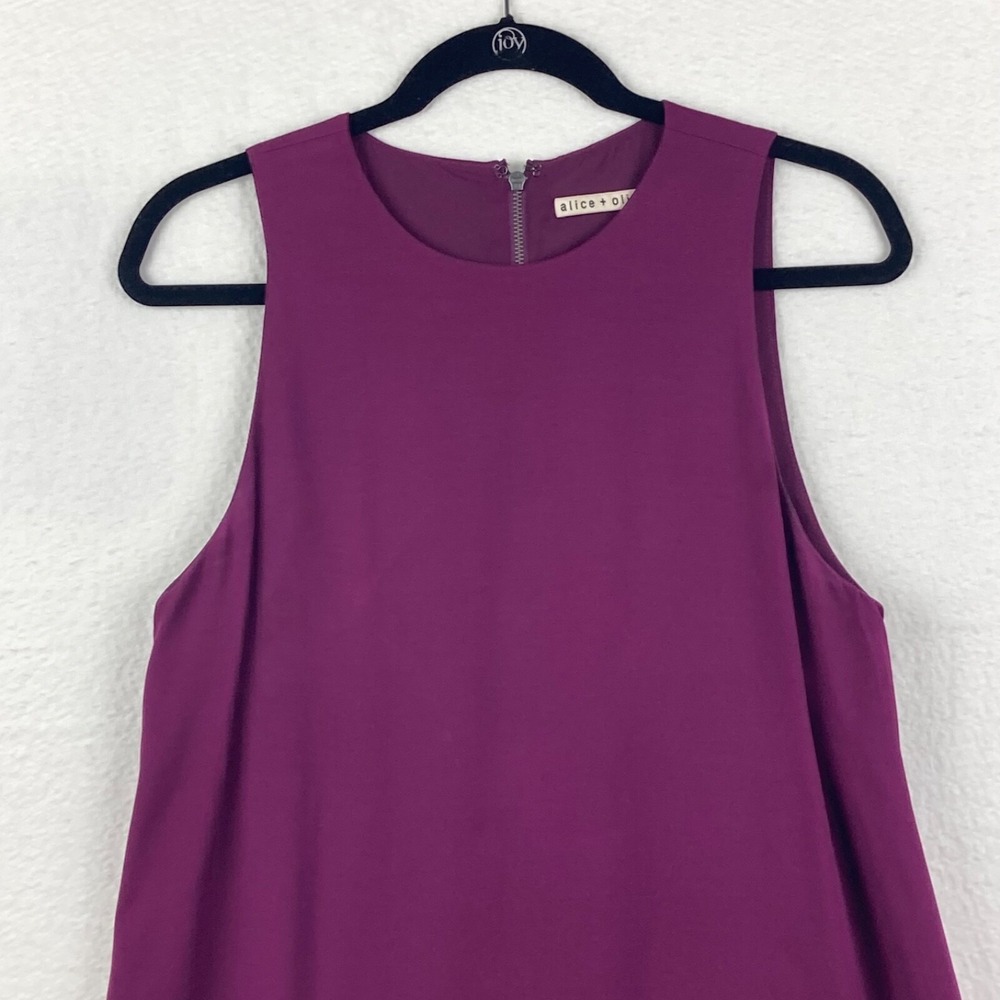 Alice + Olivia Open Back Flare Purple Casual Party Dress Size Medium - Picture 4 of 12